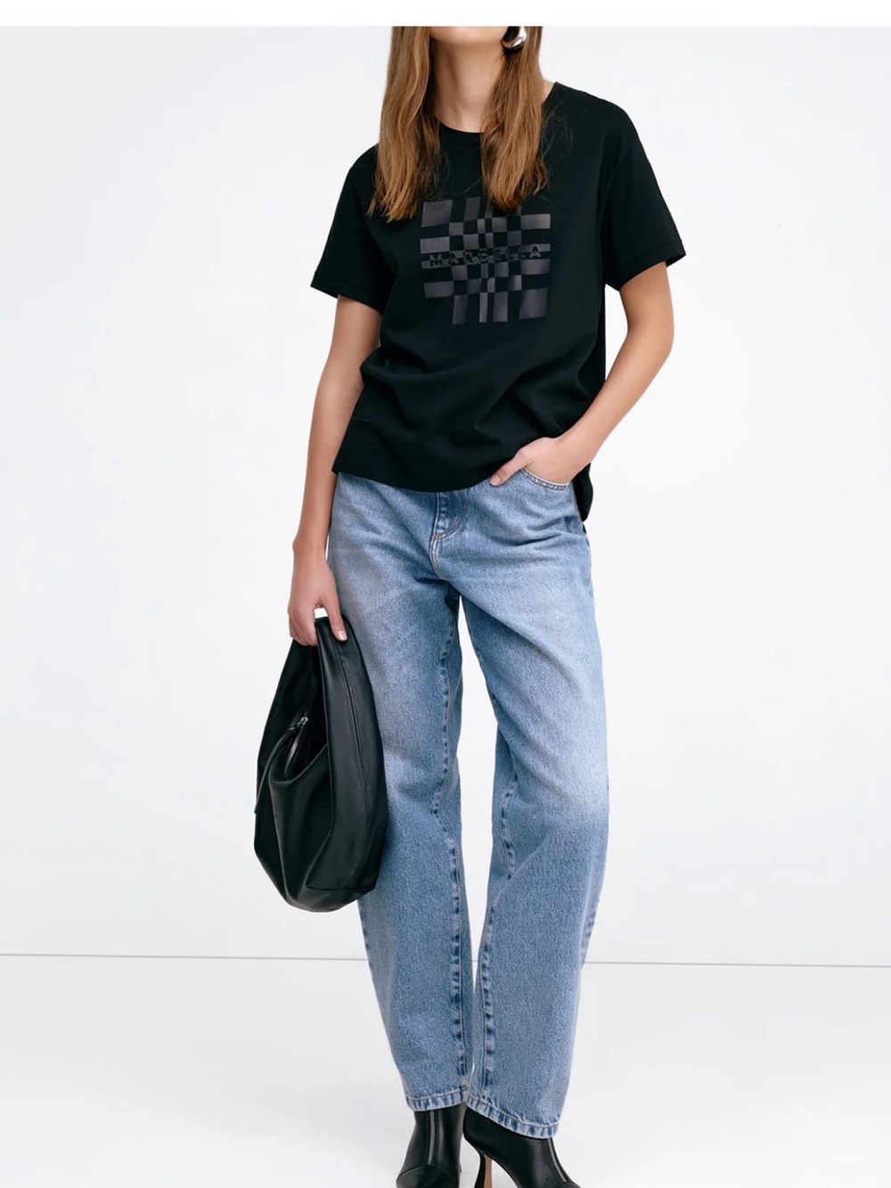 High-Rise Barrel-Leg Women's Jeans in Light Blue